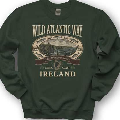 Wild Atlantic Way Heritage Sweatshirt - Forest Green