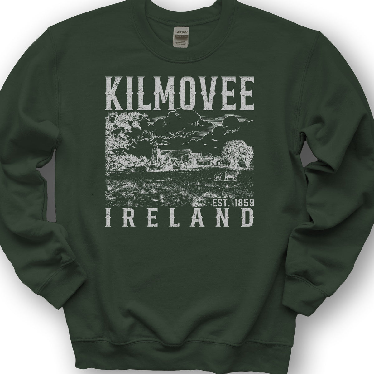 Kilmovee Ireland Sketch Sweatshirt - Forest Green