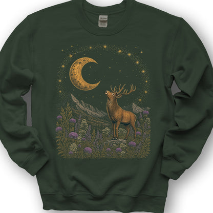 Midnight Stag Sweatshirt - Forest Green