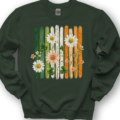 Irish Flower Stripes Sweatshirt - Forest Green