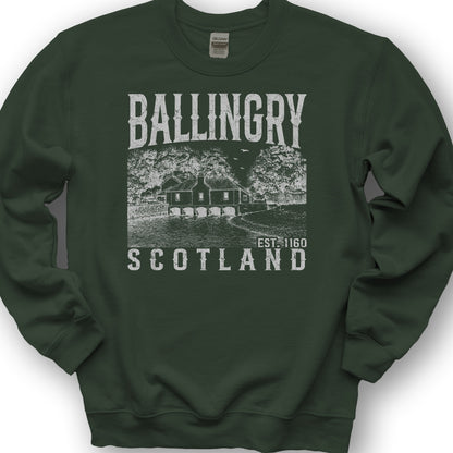 Ballingry Scotland Sketch Sweatshirt - Forest Green