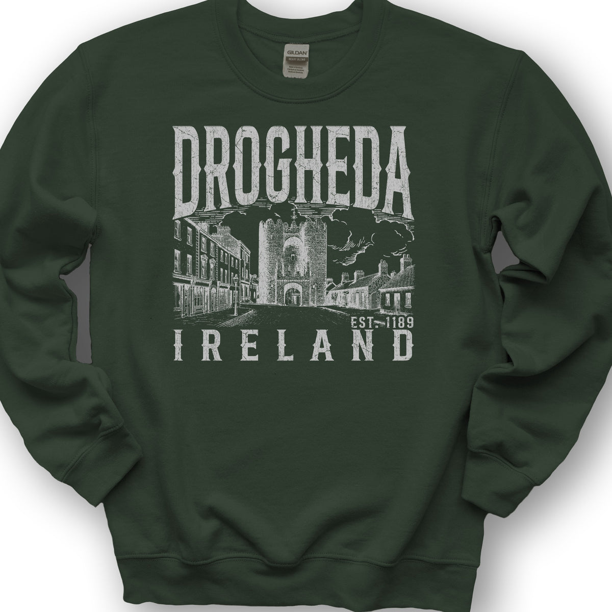 Drogheda Ireland Sketch Sweatshirt - Forest Green