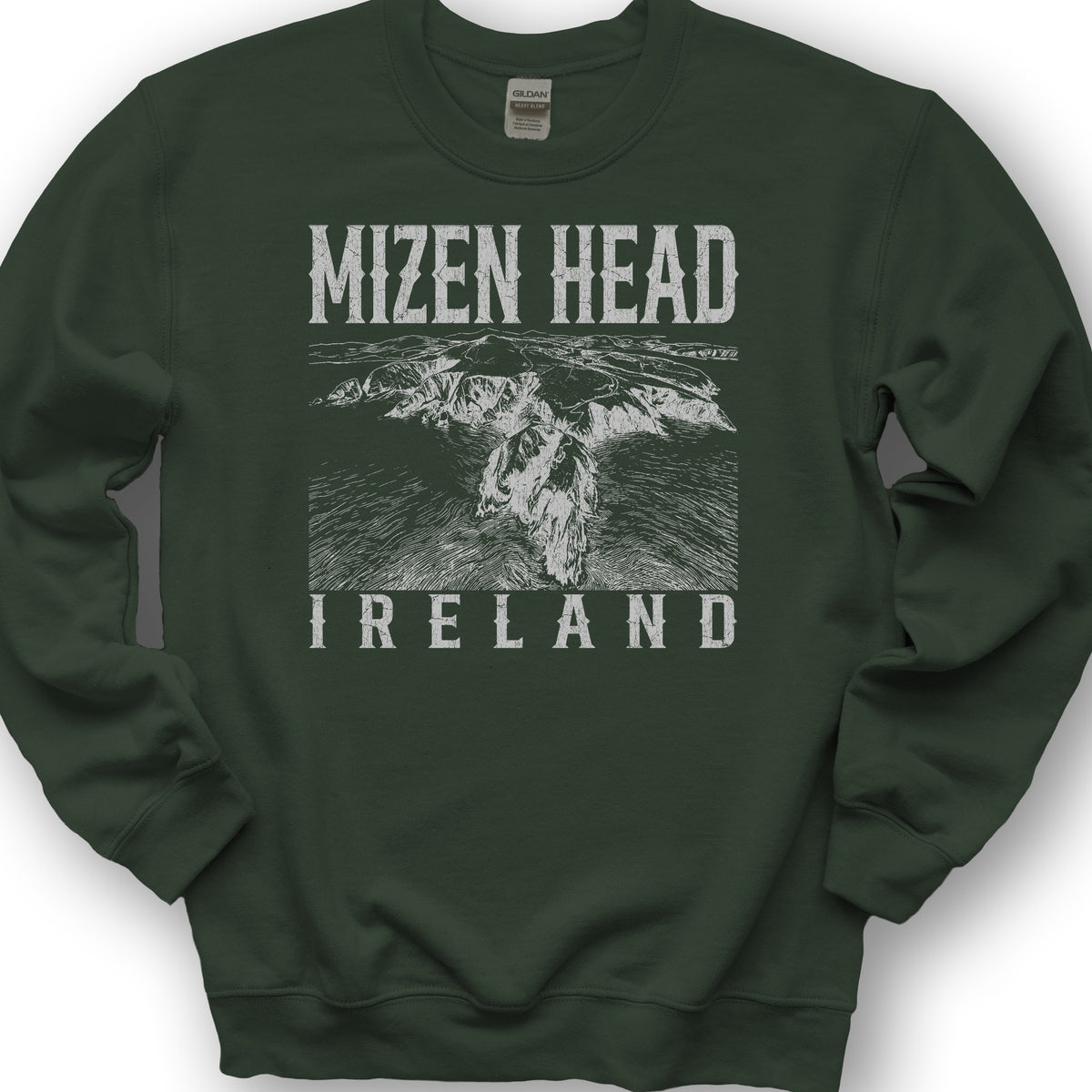Mizen Head Ireland Sketch Sweatshirt - Forest Green