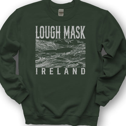 Lough Mask Ireland Sketch Sweatshirt - Forest Green