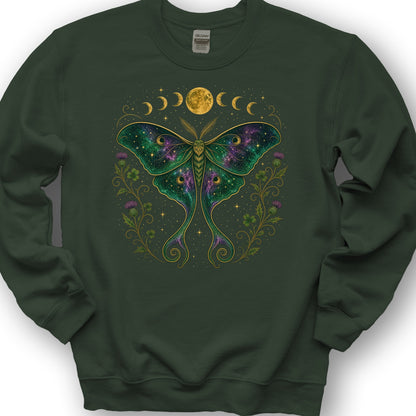 Celestial Moth Sweatshirt - Forest Green