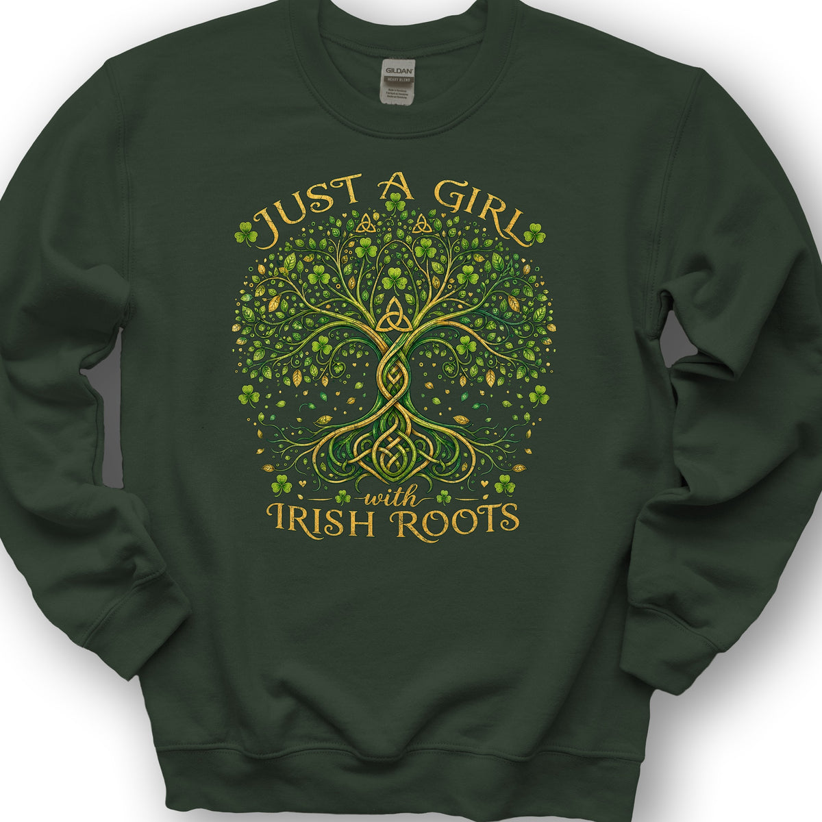 Irish Roots Girl Sweatshirt - Forest Green