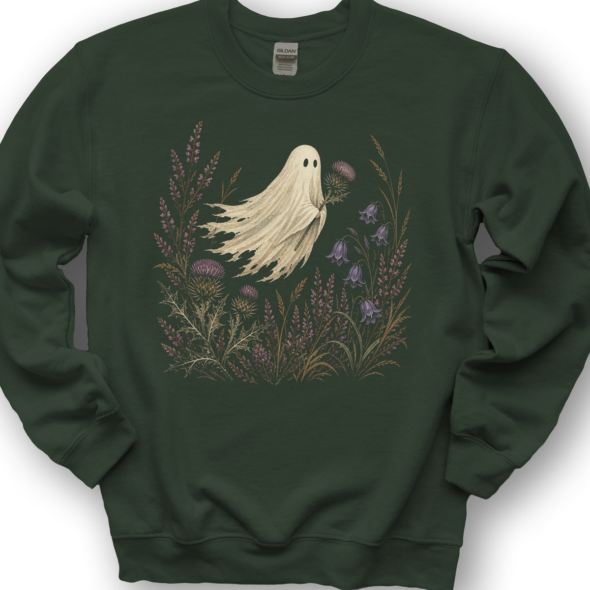 Thistle Ghost Florals Sweatshirt - Forest Green