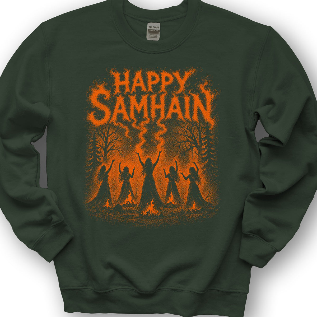 Happy Samhain Druid Sweatshirt - Forest Green