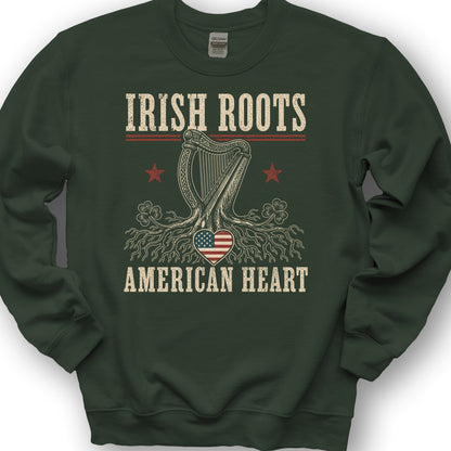 Irish Roots Harp Sweatshirt - Forest Green