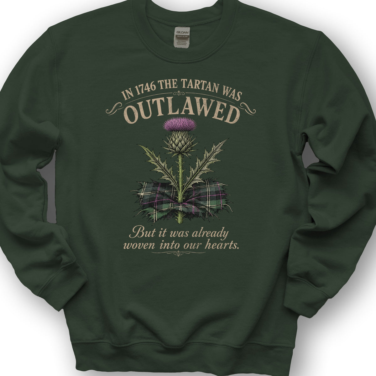 Outlawed Tartan Sweatshirt - Forest Green