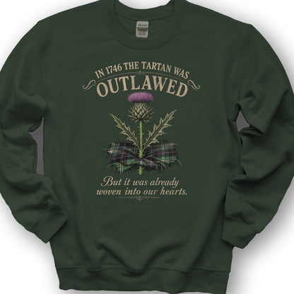 Outlawed Tartan Sweatshirt - Forest Green