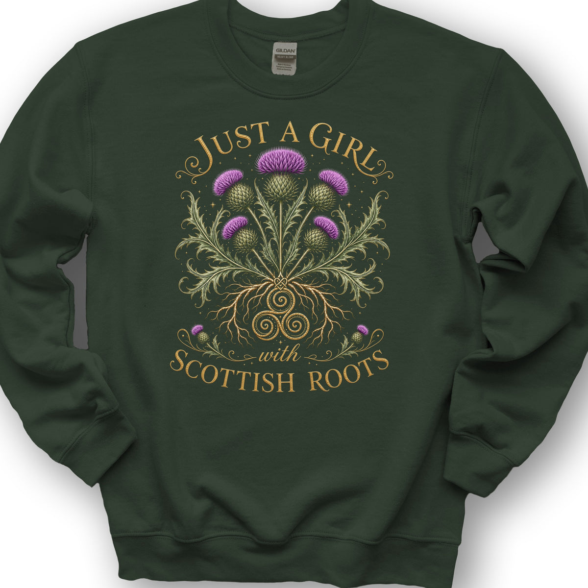 Scottish Roots Girl Sweatshirt - Forest Green