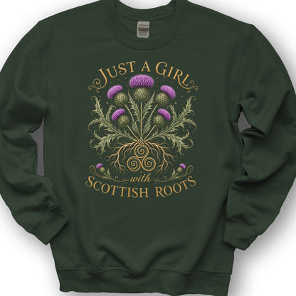 Scottish Roots Girl Sweatshirt - Forest Green