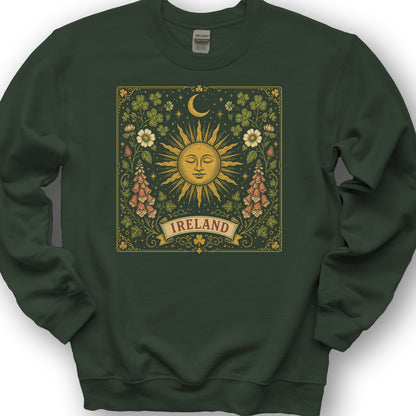 Ireland Celestial Floral Sweatshirt - Forest Green