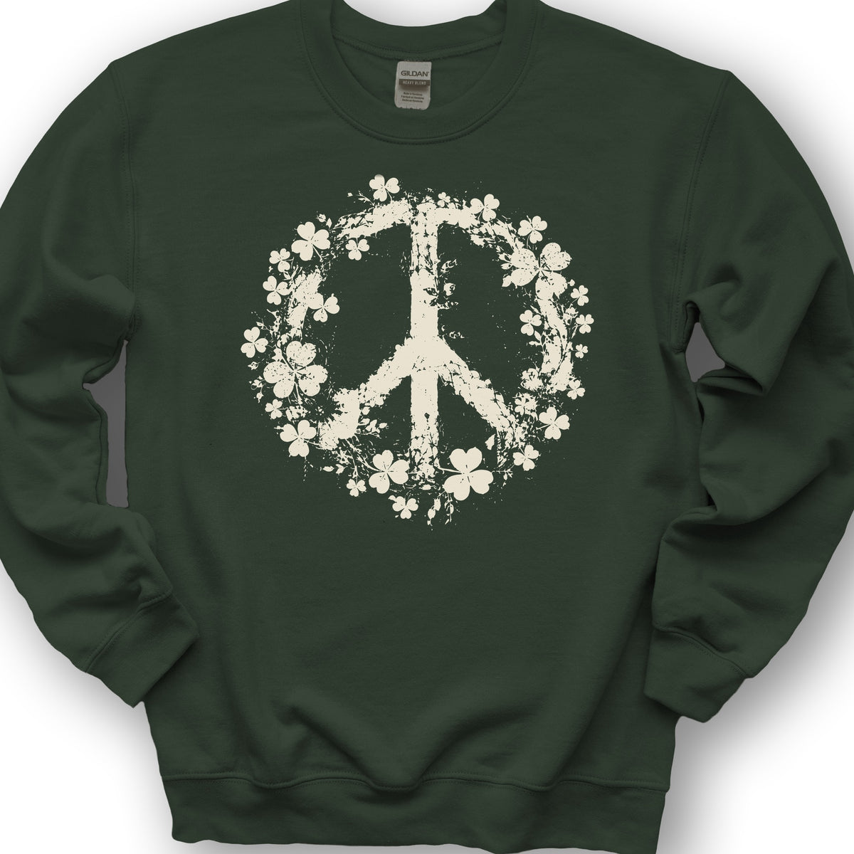 Shamrock Peace Sweatshirt - Forest Green