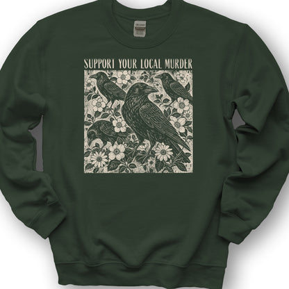 Crow Local Murder Sweatshirt - Forest Green