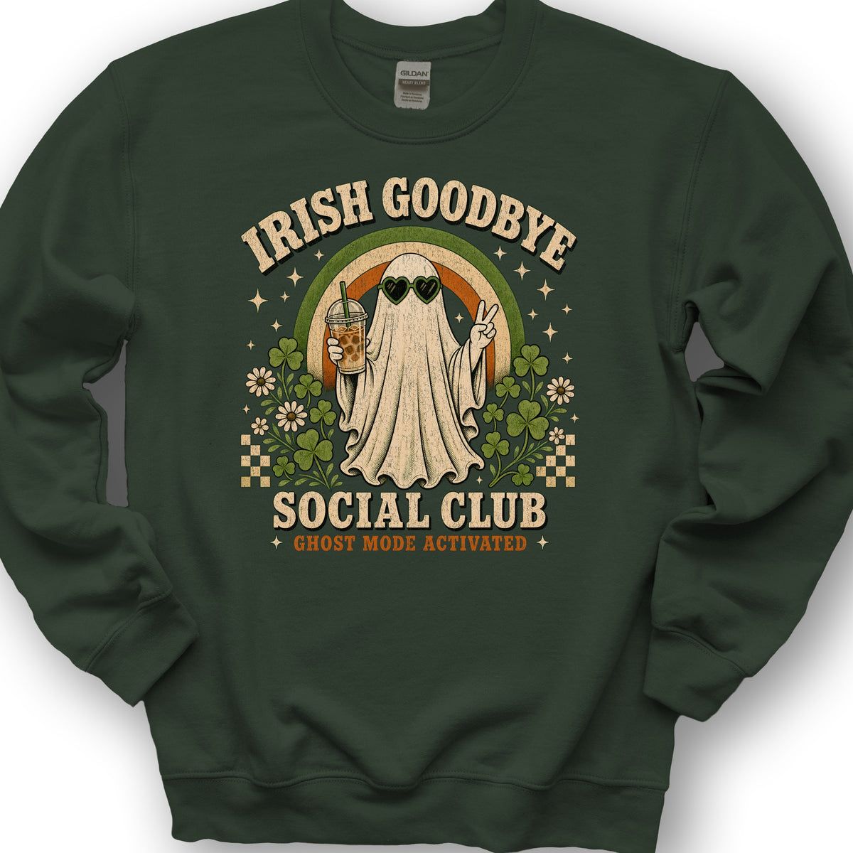 Irish Goodbye Ghost Mode Sweatshirt - Forest Green