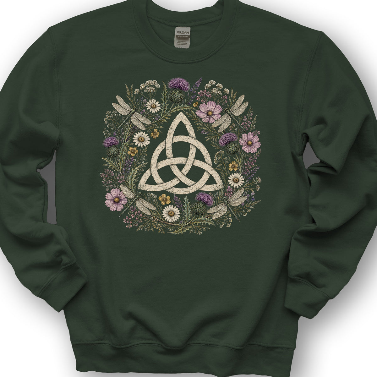 Trinity Knot Wreath Sweatshirt - Forest Green