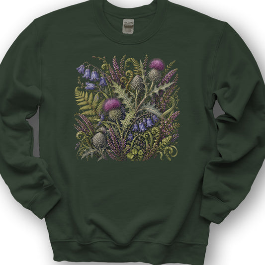 Wild Thistles Sweatshirt - Forest Green