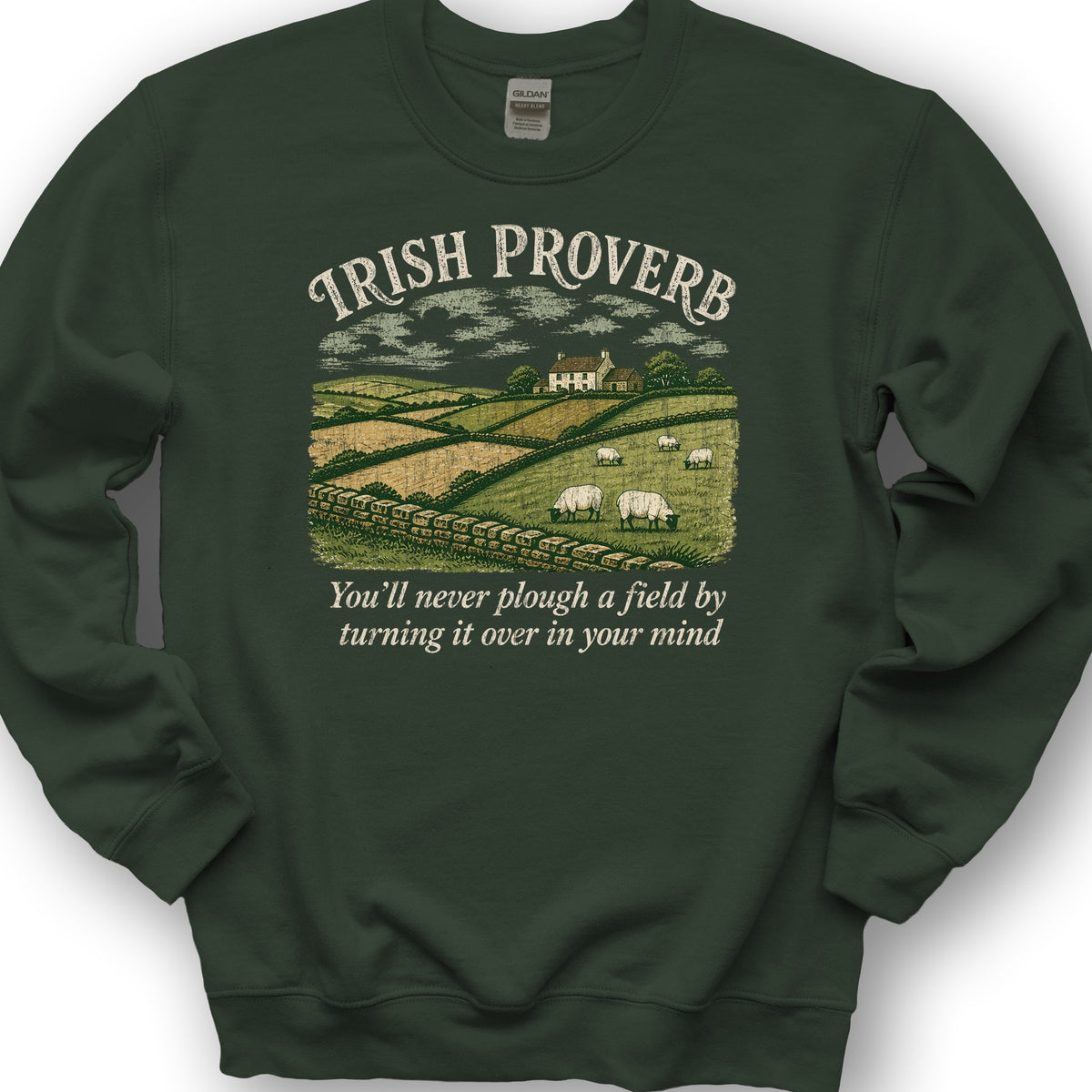 Plough Proverb Sweatshirt - Forest Green