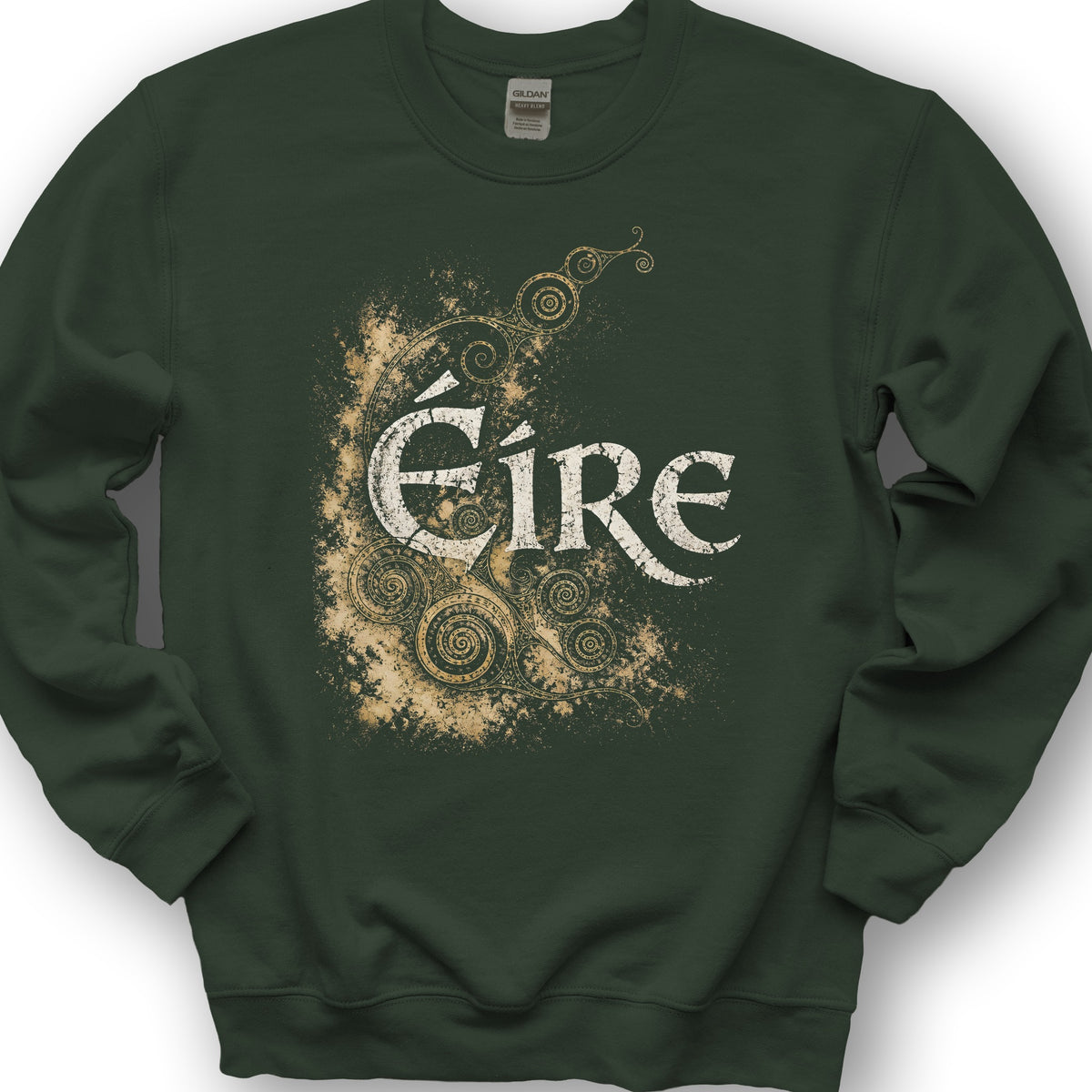 Éire Ancient Spirals Sweatshirt - Forest Green