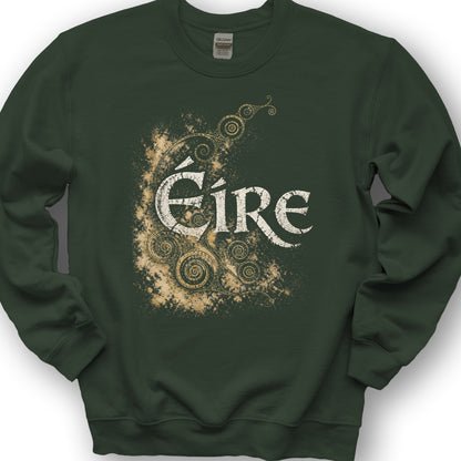 Éire Ancient Spirals Sweatshirt - Forest Green