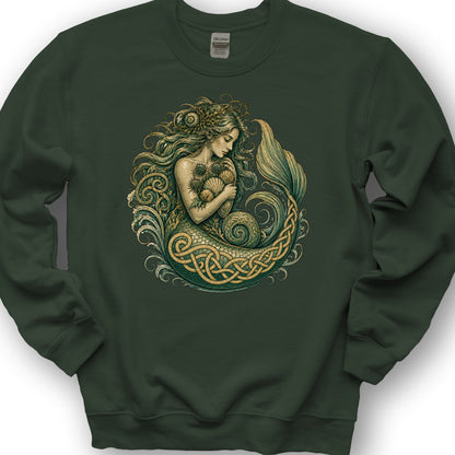 Celtic Mermaid Sweatshirt - Forest Green