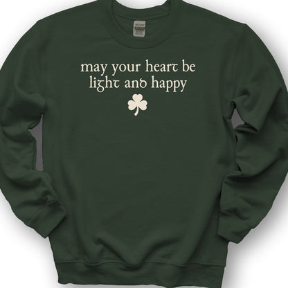 May Your Heart Be Light Sweatshirt - Forest Green