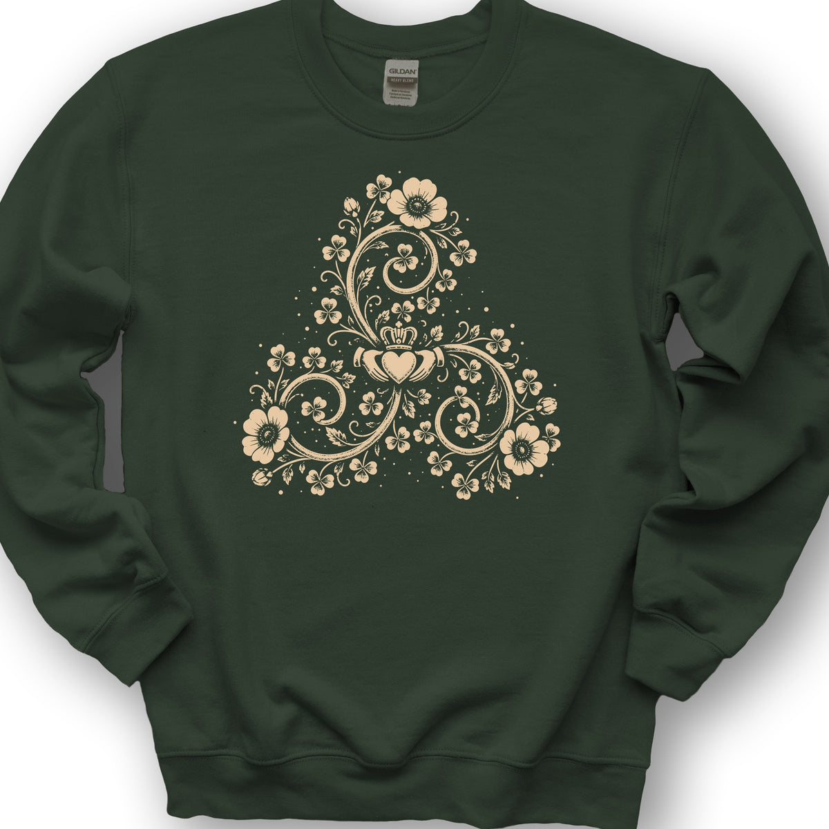 Triskele Shamrock Spiral Sweatshirt - Forest Green