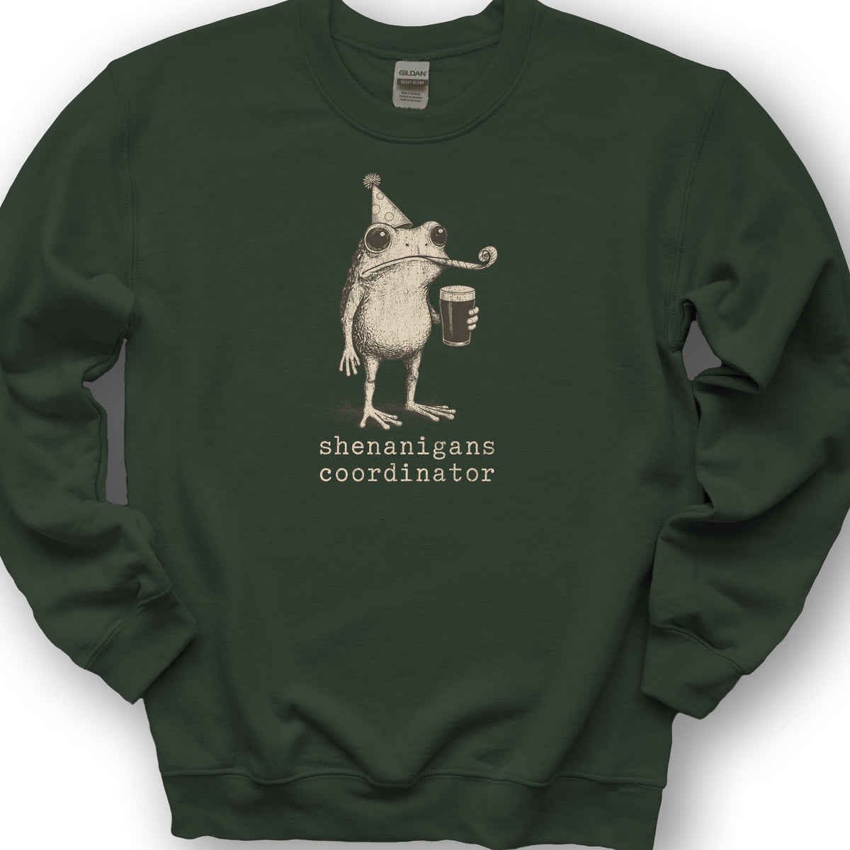 Shenanigans Coordinator Frog Sweatshirt - Forest Green