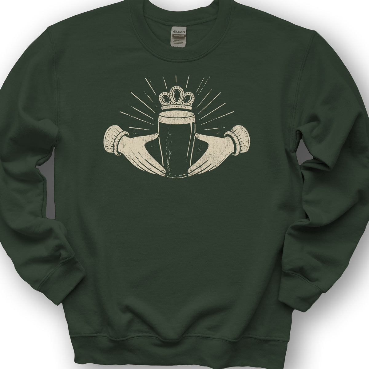 Claddagh Irish Beer Sweatshirt - Forest Green
