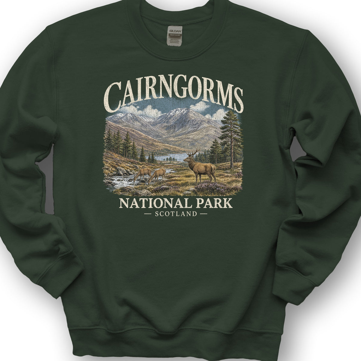 Cairngorms National Park Scotland Sweatshirt - Forest Green
