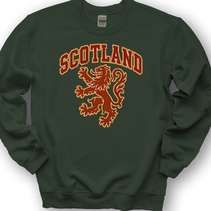 Red Vintage Rampant Lion Sweatshirt - Forest Green