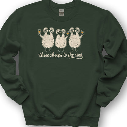 Three Sheeps Sweatshirt - Forest Green