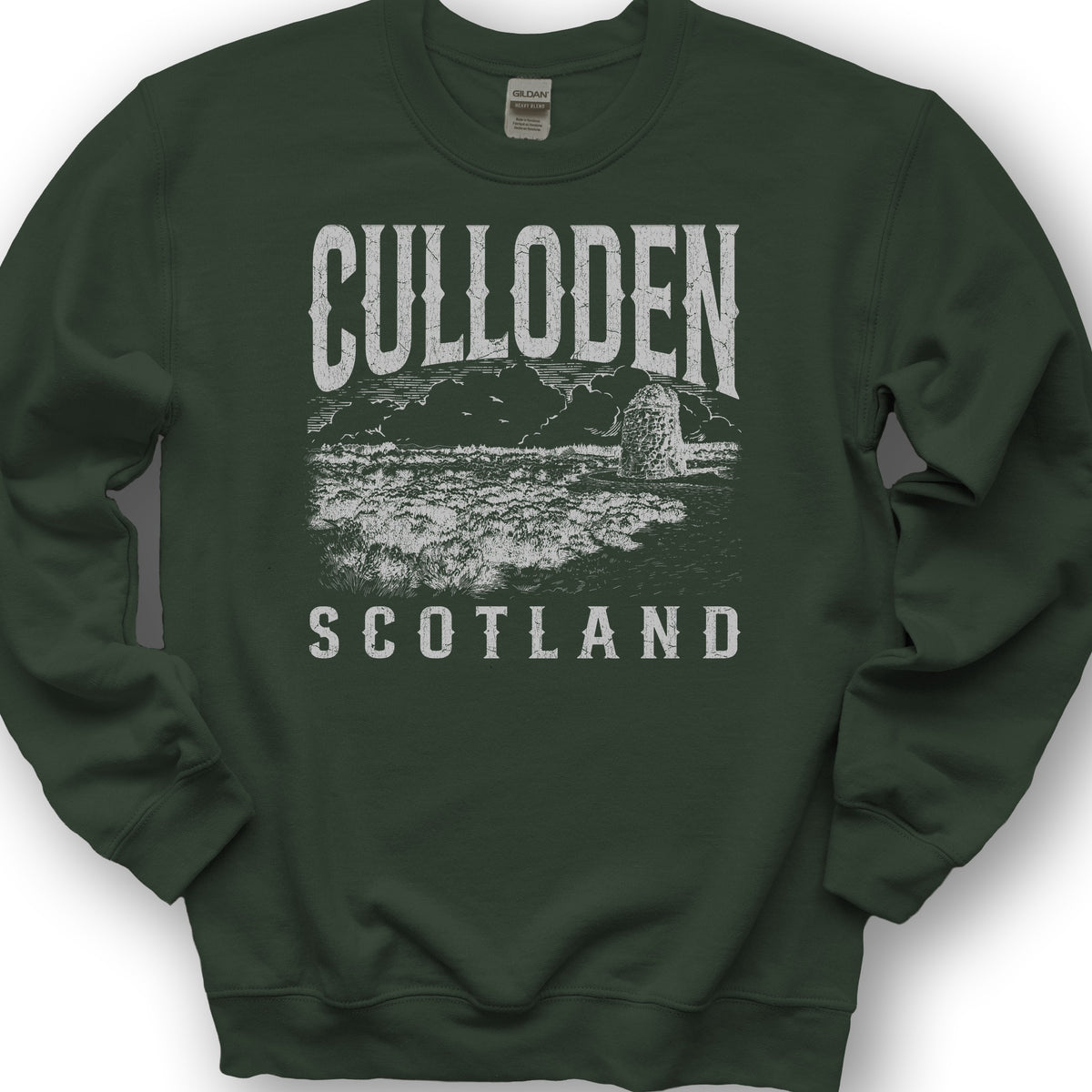 Culloden Scotland Sketch Sweatshirt - Forest Green