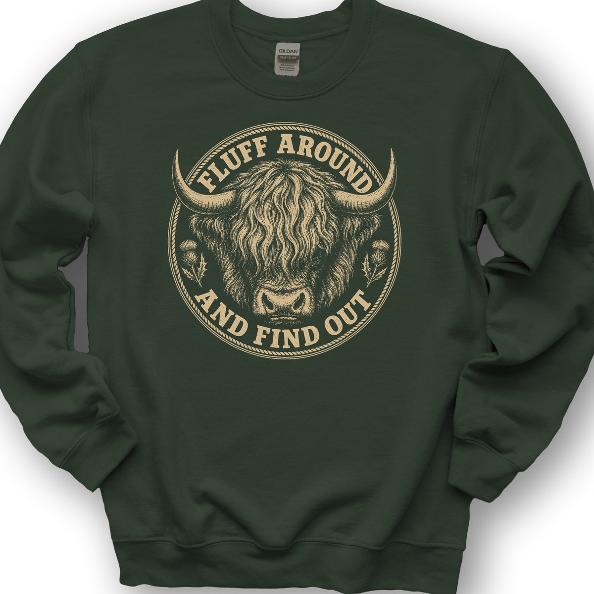 Fluff Around Coo Sweatshirt - Forest Green