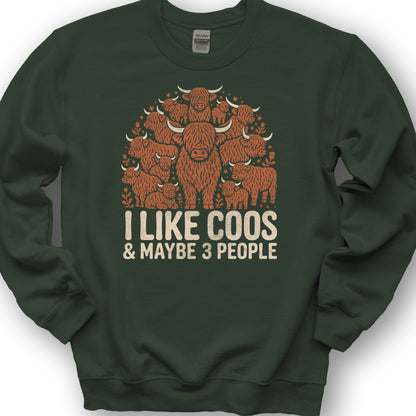 I Like Coos Sweatshirt - Forest Green