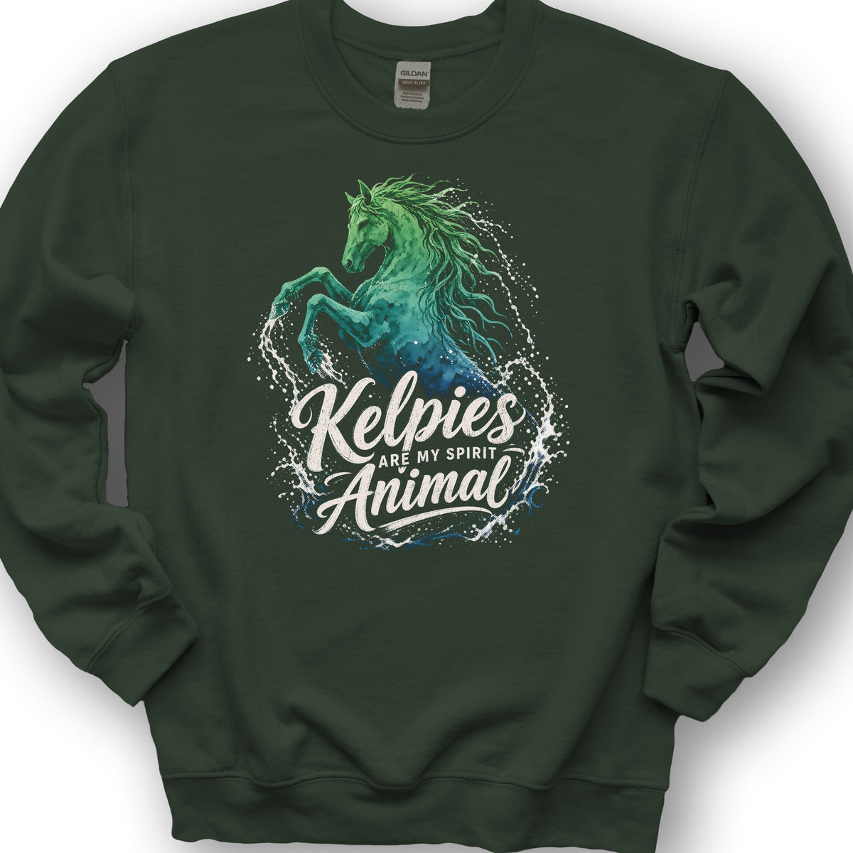 Kelpie Spirit Animal Sweatshirt - Forest Green