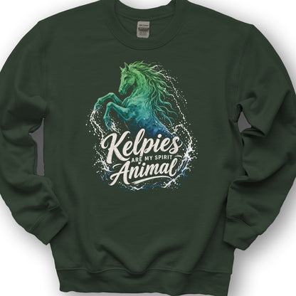 Kelpie Spirit Animal Sweatshirt - Forest Green
