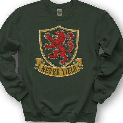 Never Yield Lion Sweatshirt - Forest Green