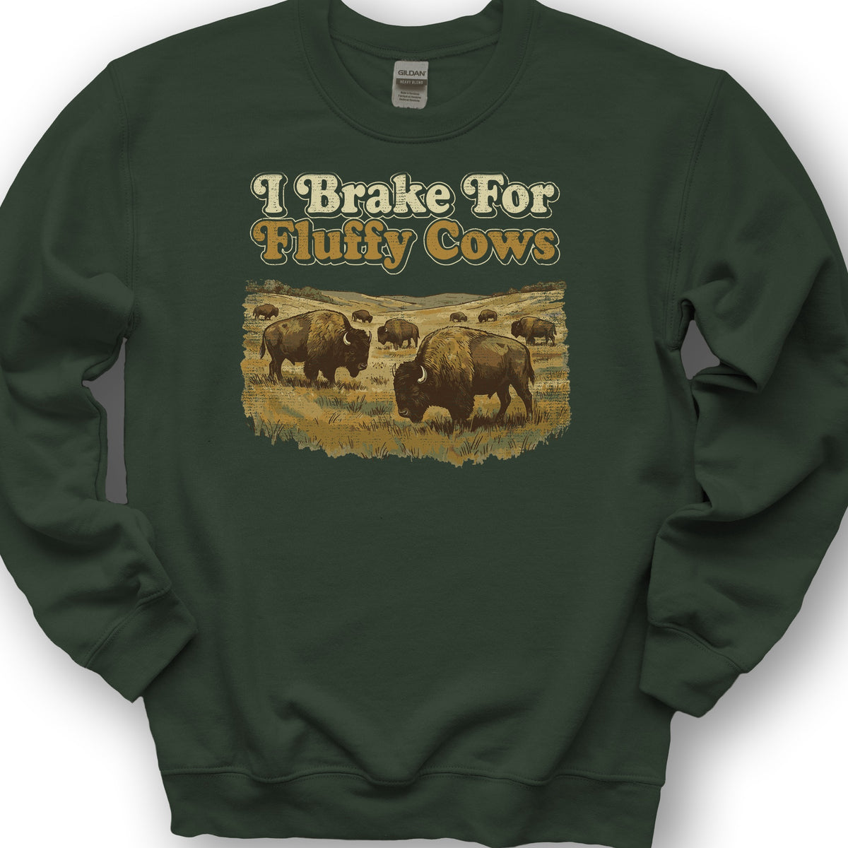Fluffy Cow Brake Sweatshirt - Forest Green