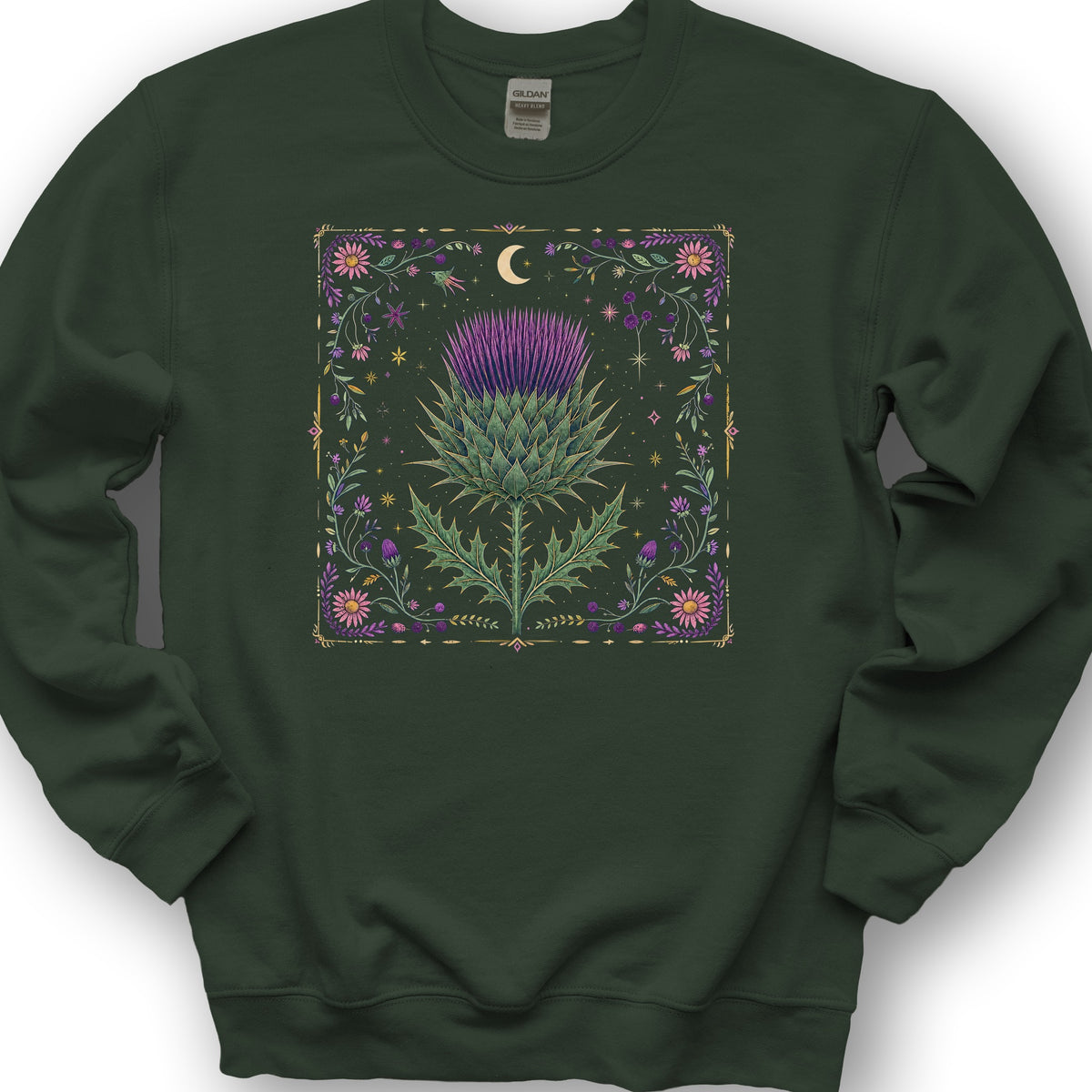 Midnight Thistle Sweatshirt - Forest Green