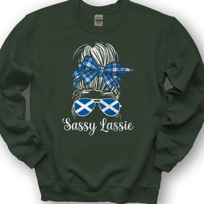 Scottish Sassy Lassy Sweatshirt - Forest Green