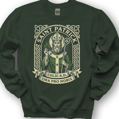 Saint Patrick Ora Pro Nobis Sweatshirt - Forest Green