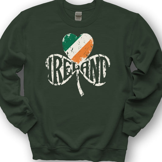 Ireland Shamrock Flag Sweatshirt - Forest Green