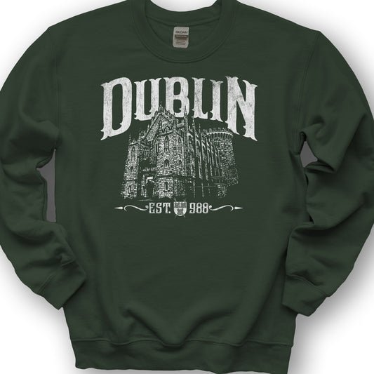 Dublin Ireland Castle Sweatshirt - Forest Green