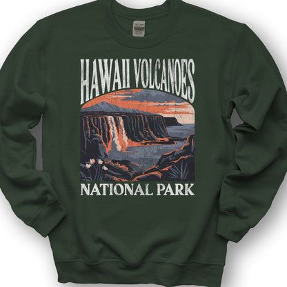 Hawaii Volcanoes National Park "Big and Bold" Sweatshirt - Forest Green