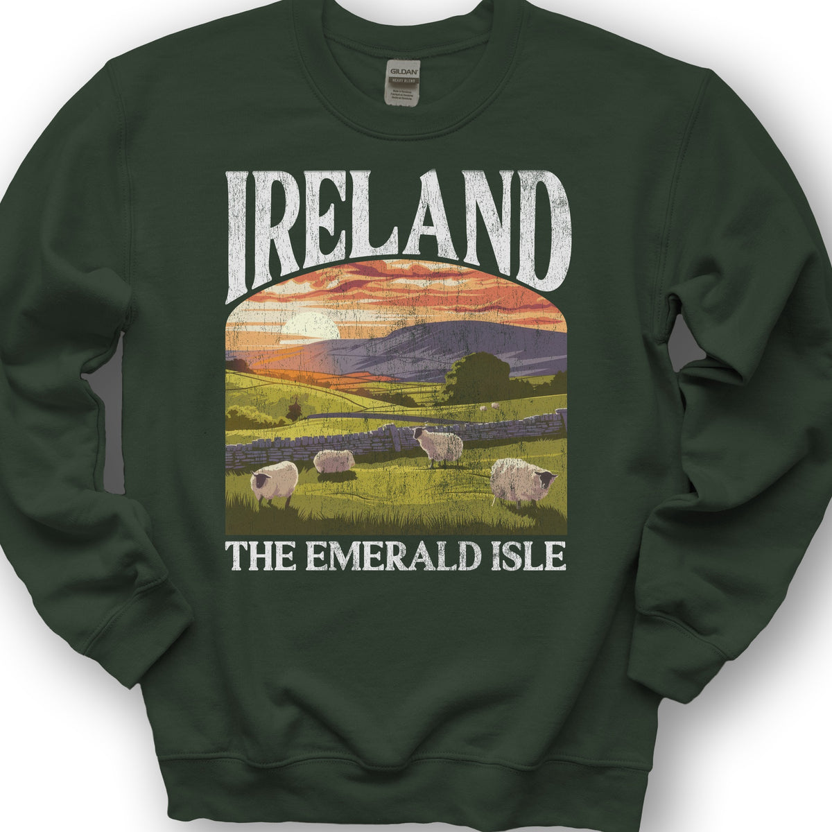 Ireland The Emerald Isle "Big and Bold" Sweatshirt - Forest Green