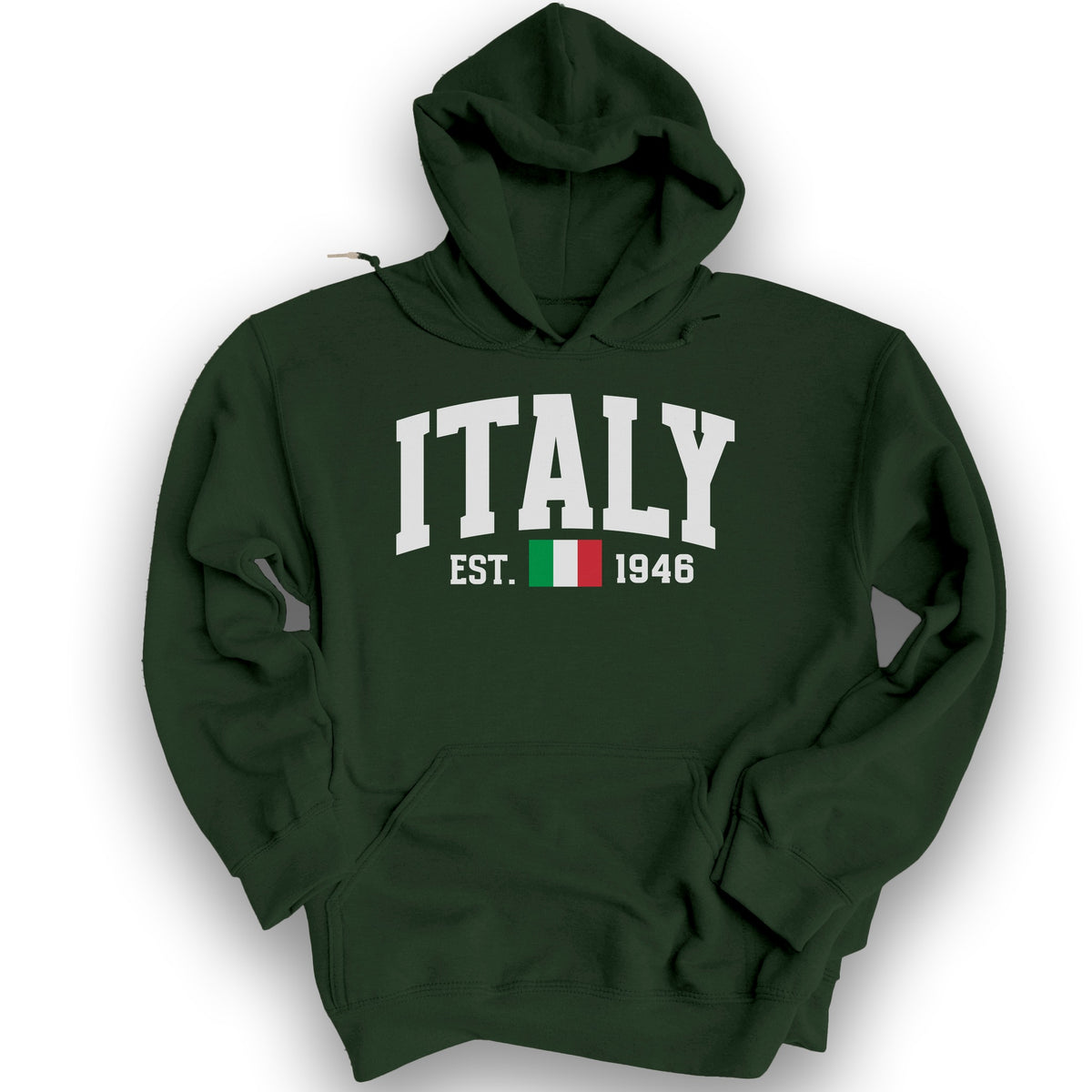 Italy Varsity Flag Hoodie - Forest Green