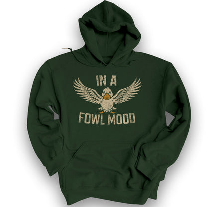 In A Fowl Mood "Vintage Duck" Hoodie - Forest Green